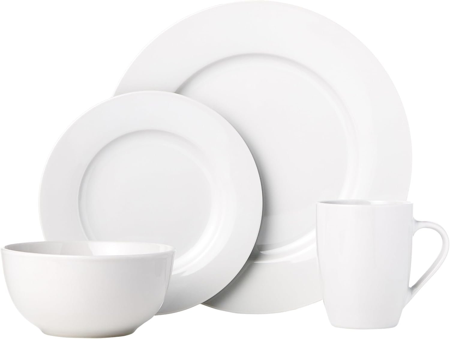 16-Piece White Porcelain Kitchen Dinnerware Set - Image 2