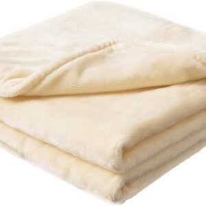 Cream Yellow Plush Velvet Fleece Blanket