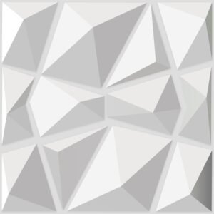 Decorative 3D Wall Panels Diamond Design Matt White 33-Pack