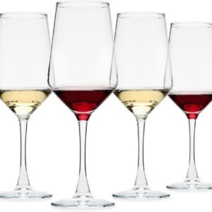 4-Piece 13.5oz Long Stem Red & White Wine Glasses