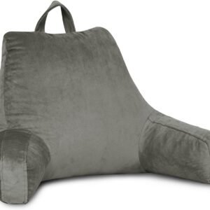 Reading Pillow with Removable Cover and Arms Dark Grey