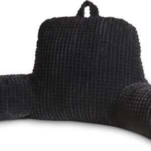 Large Reading Pillow Bed Wedge Backrest with Arms Black