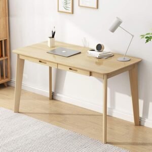 Solid Wood Writing Desk with Drawer Laptop Study Table