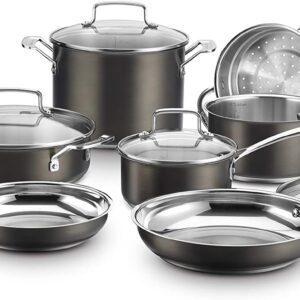 11-Piece Black Stainless Cookware Set