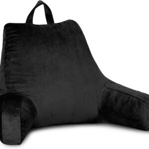 Reading Pillow with Removable Cover and Arms Black