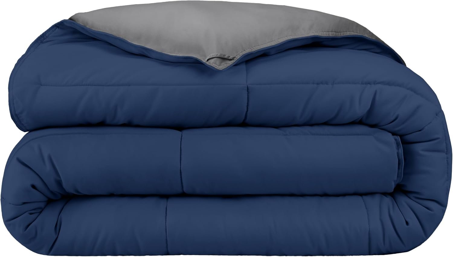 Reversible Goose Down Alternative Comforter Dark Blue/Grey