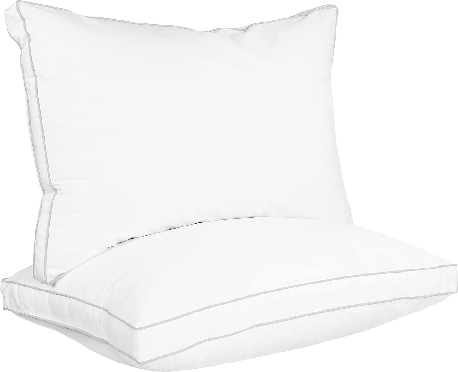 White Cooling Gusseted Bed Pillows Set of 2