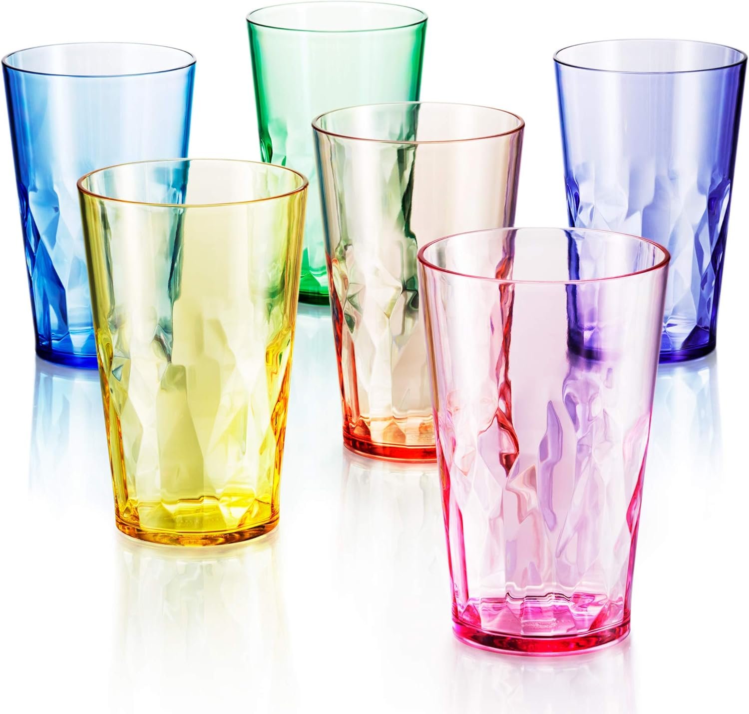 19oz Unbreakable Acrylic Drinking Glasses Set of 6 - Image 2