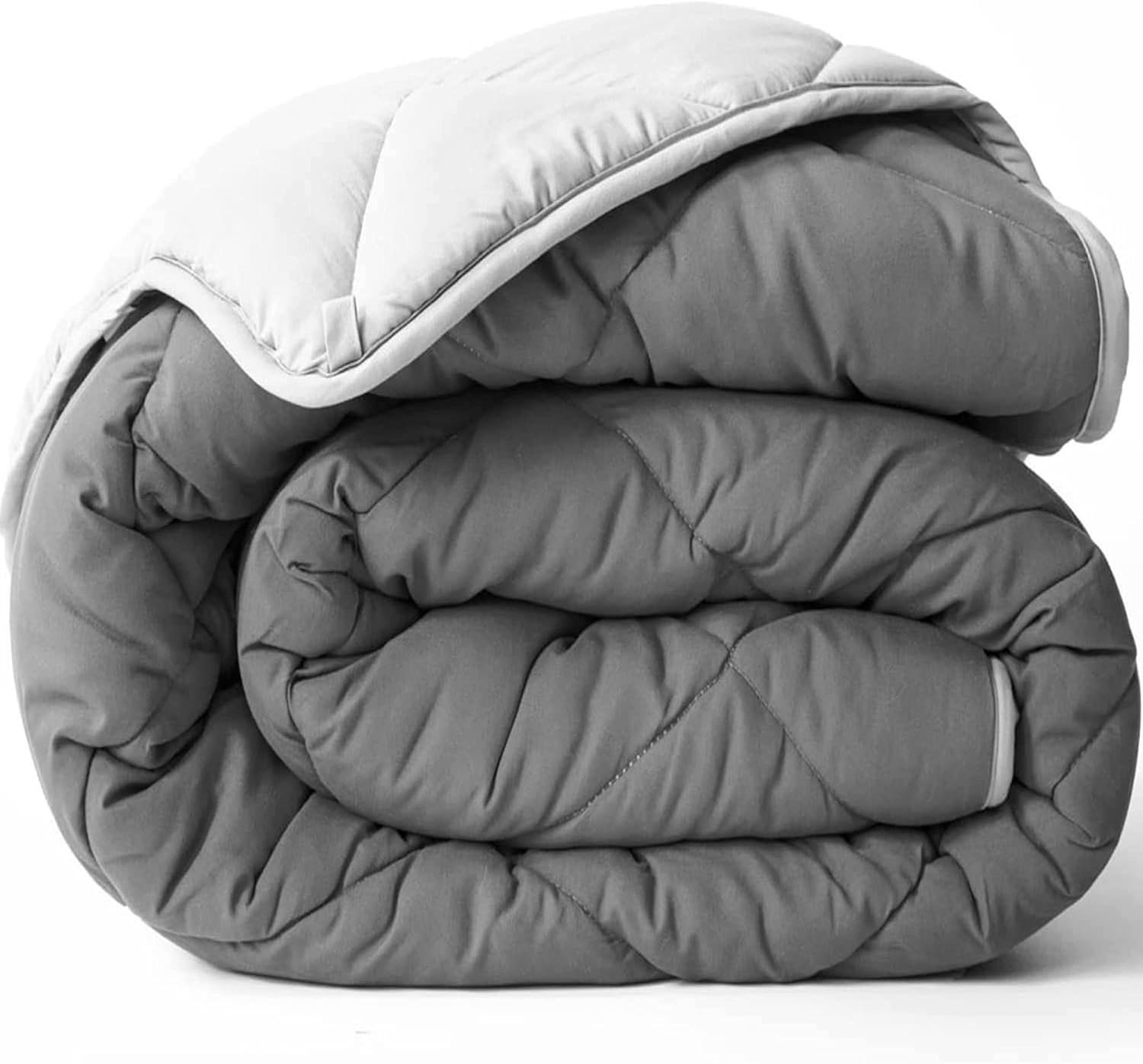 All-Season Down Alternative Reversible Quilted Comforter Gray