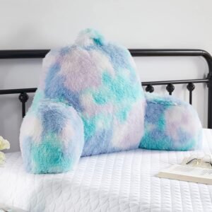 Cozy Fur Backrest Pillow with Arms 30x17x17
