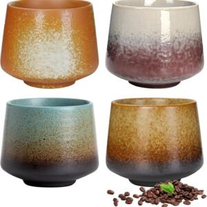 4-Piece Ceramic Cappuccino Espresso Cups 190ml