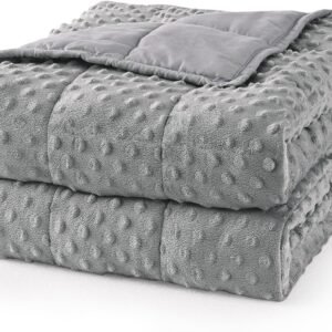 Gray Weighted Cooling Plush Blanket