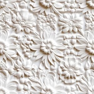 Off White 3D Floral Wallpaper Peel and Stick Embossed Flower