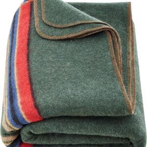 Striped Wool Camping Stadium Blanket