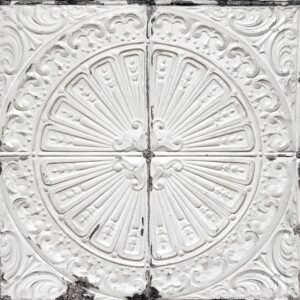 White Tin Tile Wallpaper Peel and Stick Vintage Faux 3D Embossed