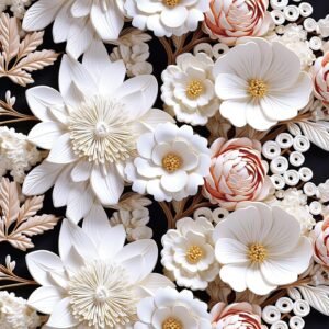 White 3D Floral Wallpaper Pink Embossed Peel and Stick