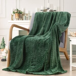 Green Soft Flannel Fleece Throw