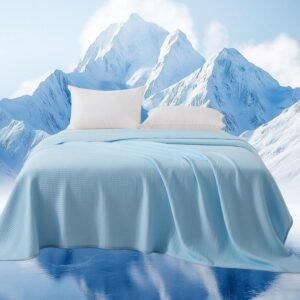 Blue Waffle Cooling Blanket for Hot Sleepers