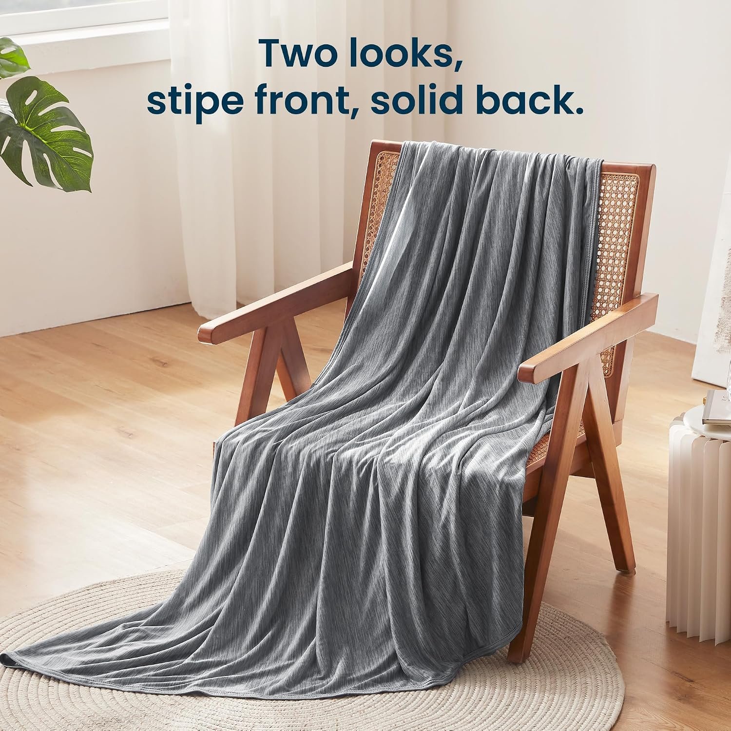 Double-Sided Dark Gray Cooling Throw - Image 2