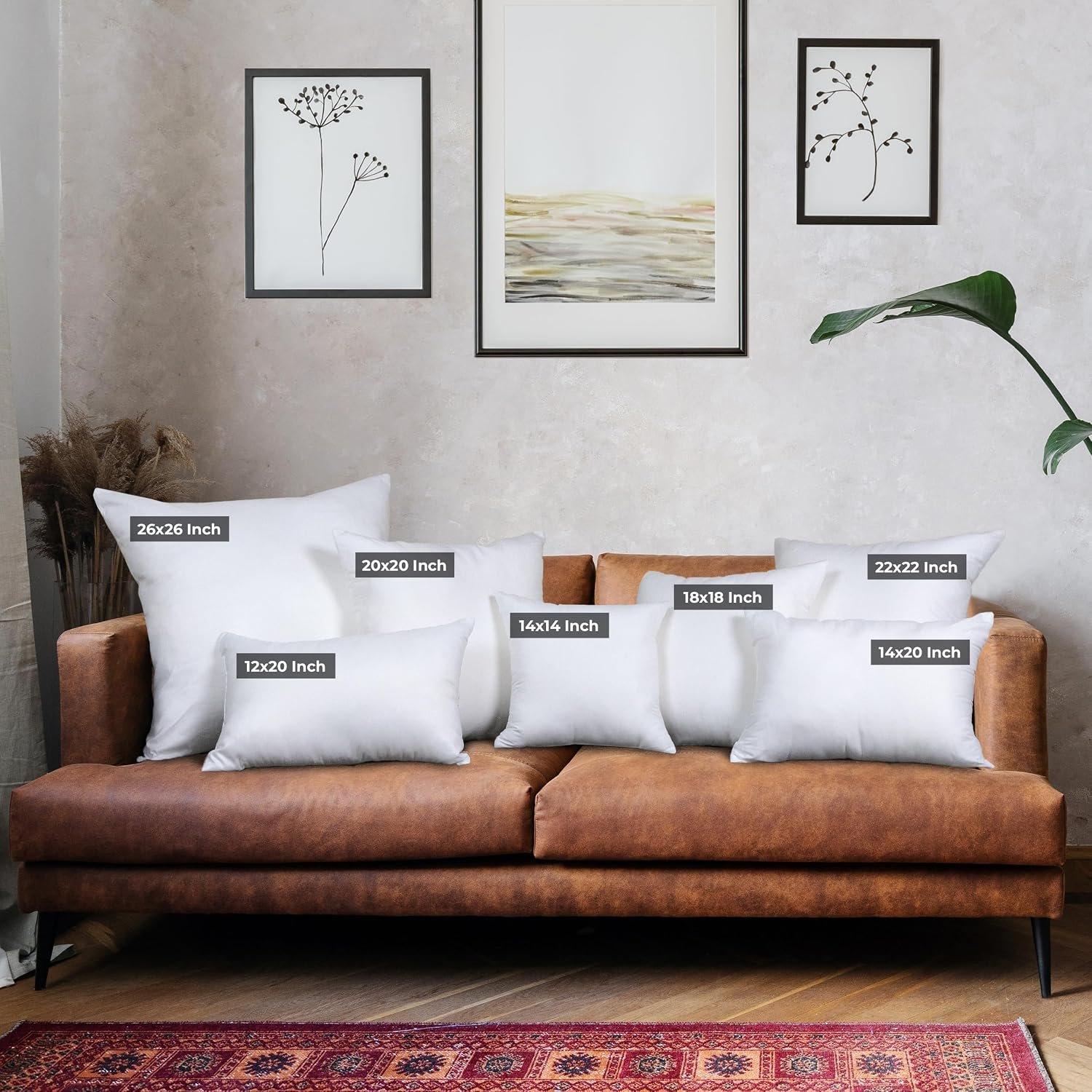White Decorative Stuffer Throw Pillows Set of 4 - Image 2